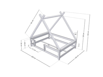 Tipi-Kinderbett mit TAHUKA-Barrieren