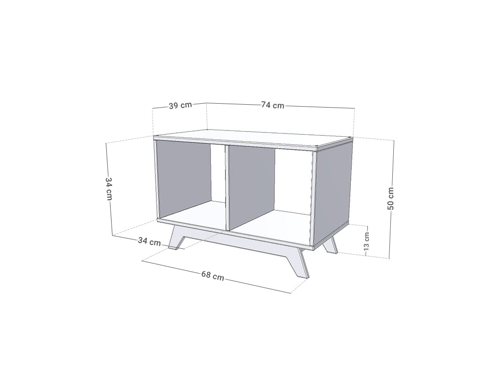 Etagère en bois NABOKSY 1x2 avec pieds