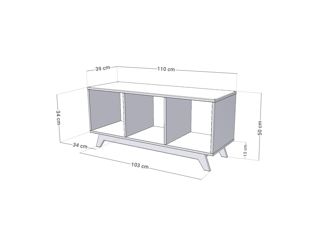 NABOKSY 1x3 wooden shelf with legs