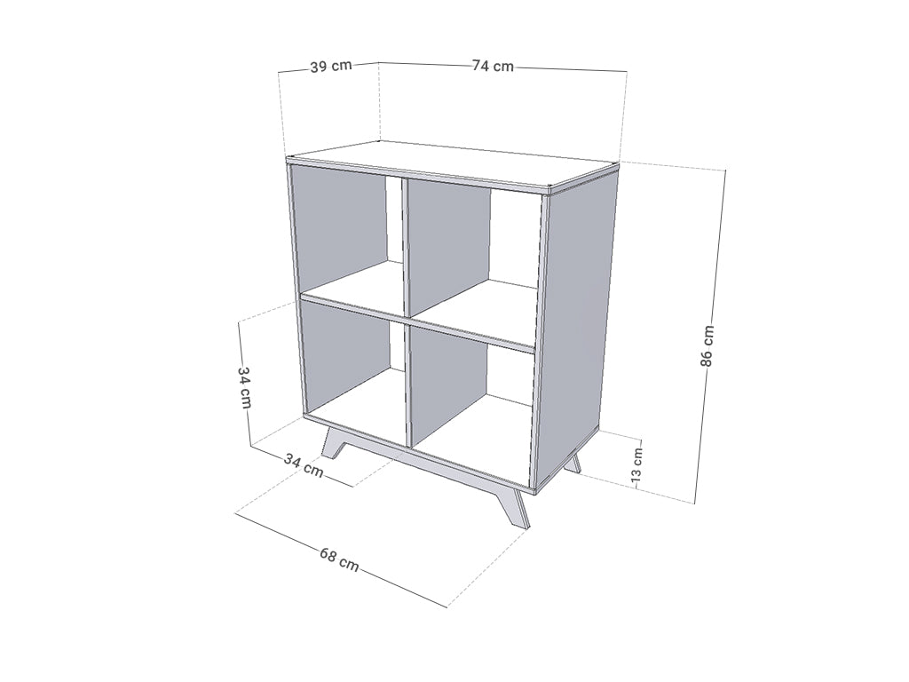 NABOKSY 2x2 wooden shelf with legs