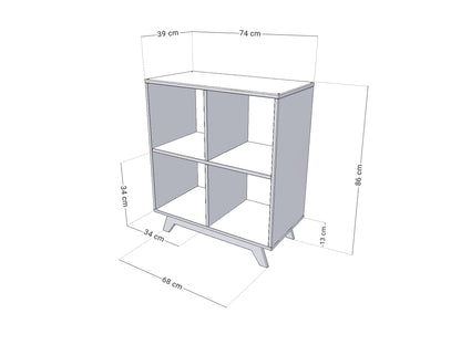 NABOKSY 2x2 wooden shelf with legs