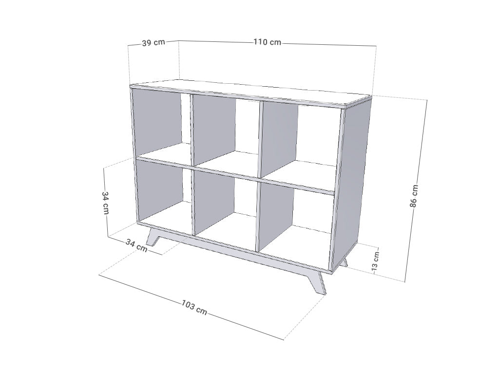 NABOKSY 2x3 wooden shelf with legs