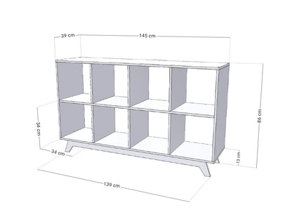 NABOKSY 2x4 wooden shelf with legs