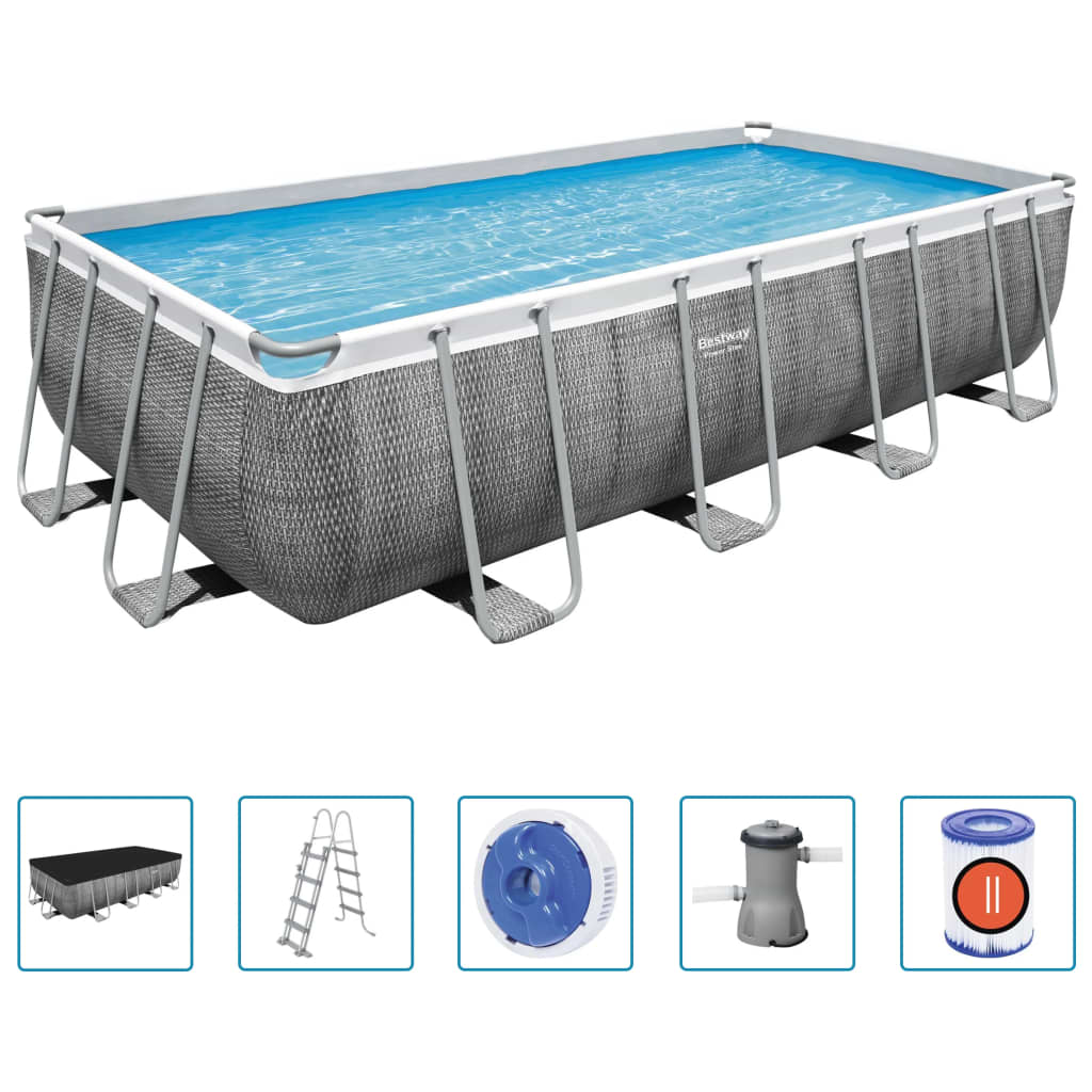 Bestway Power Steel Pool Rectangular 488x244x122 cm