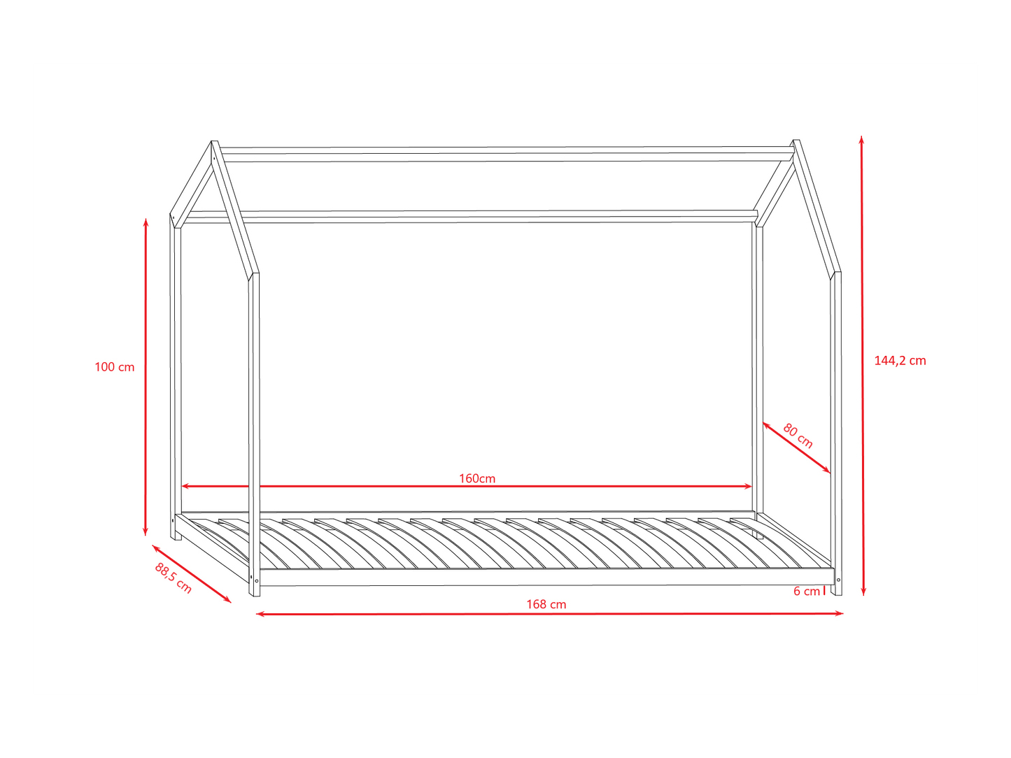 Cama de cabina de bella con caja de primavera