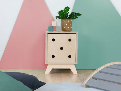 NABOKSY wooden nightstand with legs