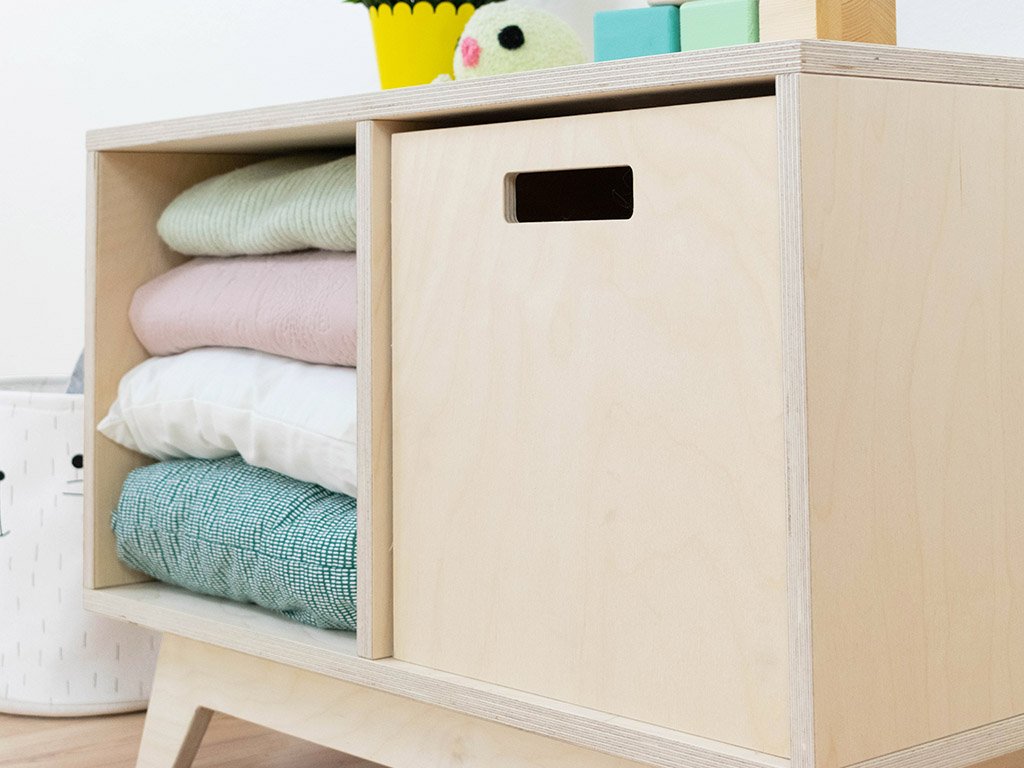 Etagère en bois NABOKSY 1x2 avec pieds