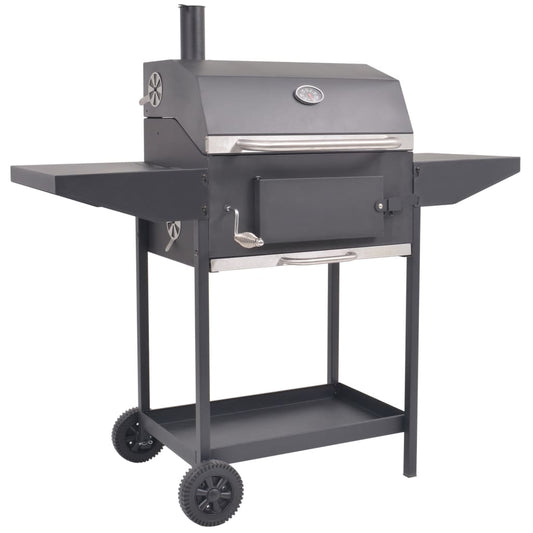 Carbon barbecue with black lower shelf