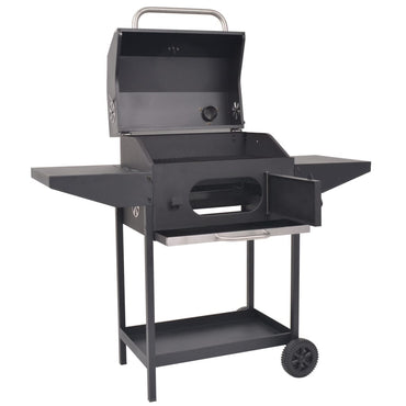 Carbon barbecue with black lower shelf