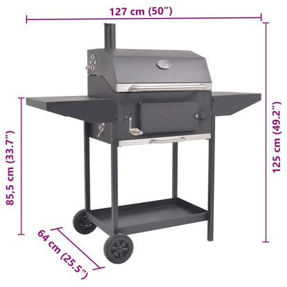 Barbecue di carbonio con scaffale inferiore nero