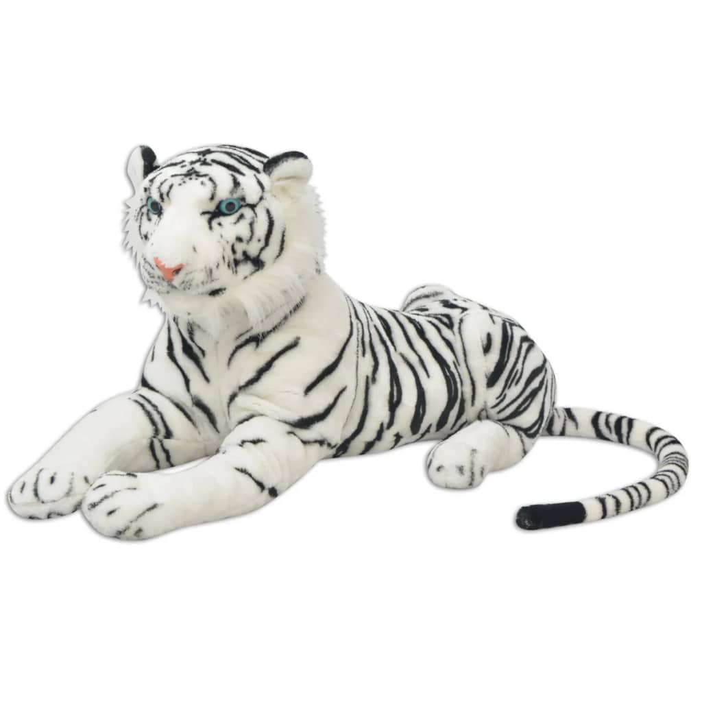 XXL White Plush Tiger