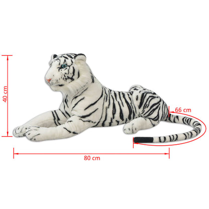 XXL White Plush Tiger