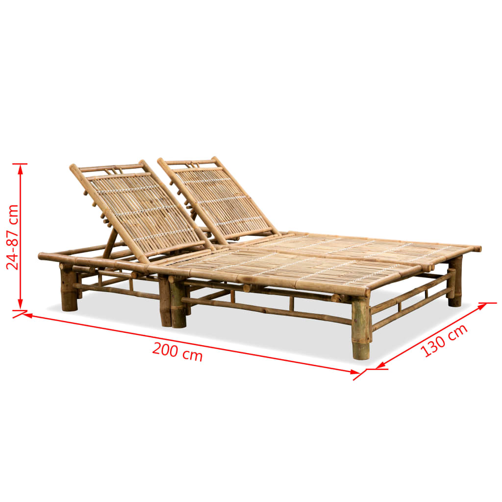 Chaise longue pour 2 personnes en Bambou BALI