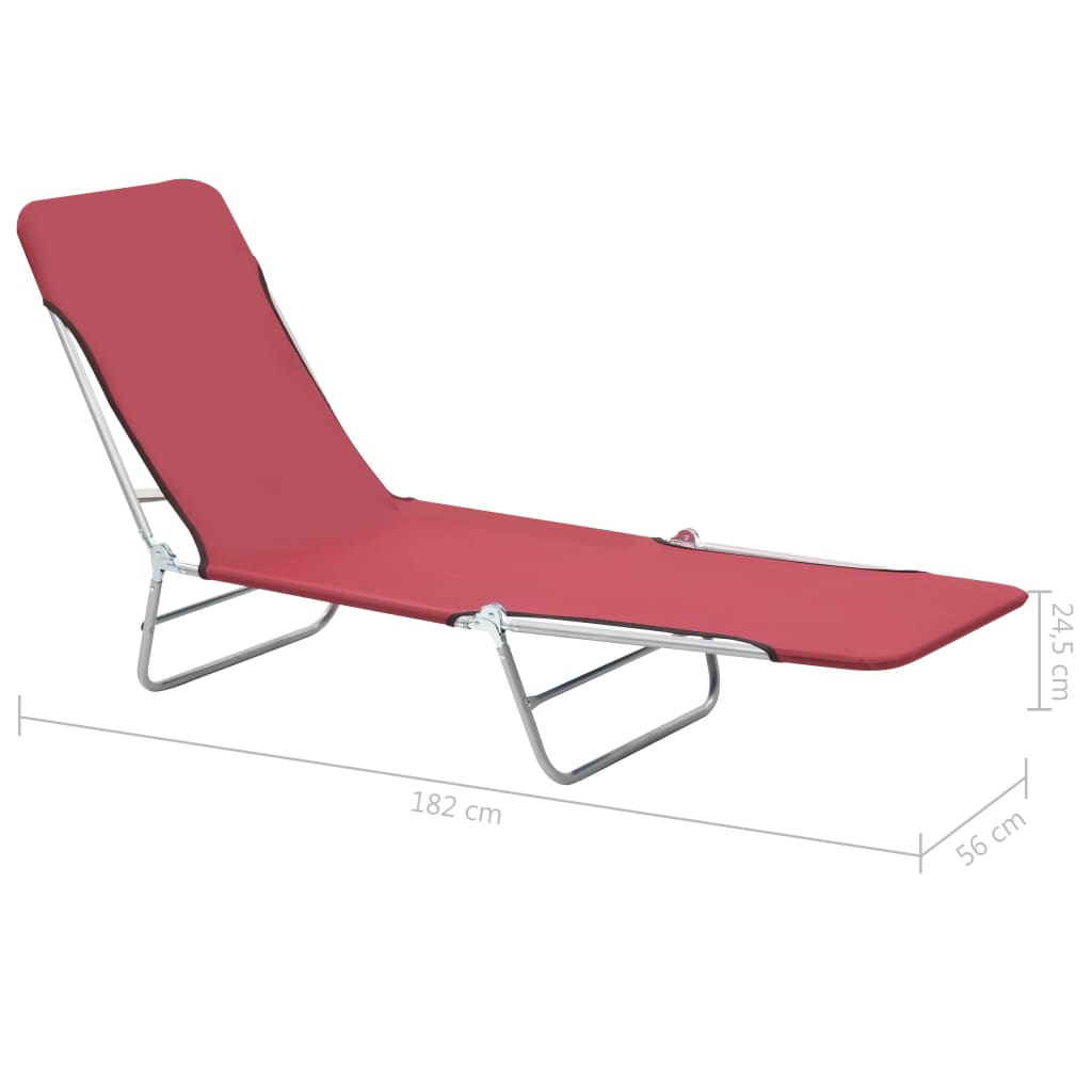 LOUNGER PILIBILI LOT DI 2 Transat in acciaio e tessuto rosso