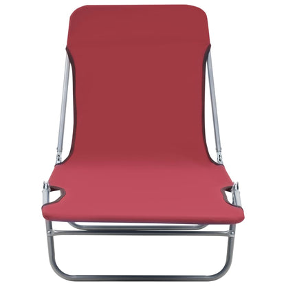 LOUNGER PILIBILI LOT DI 2 Transat in acciaio e tessuto rosso