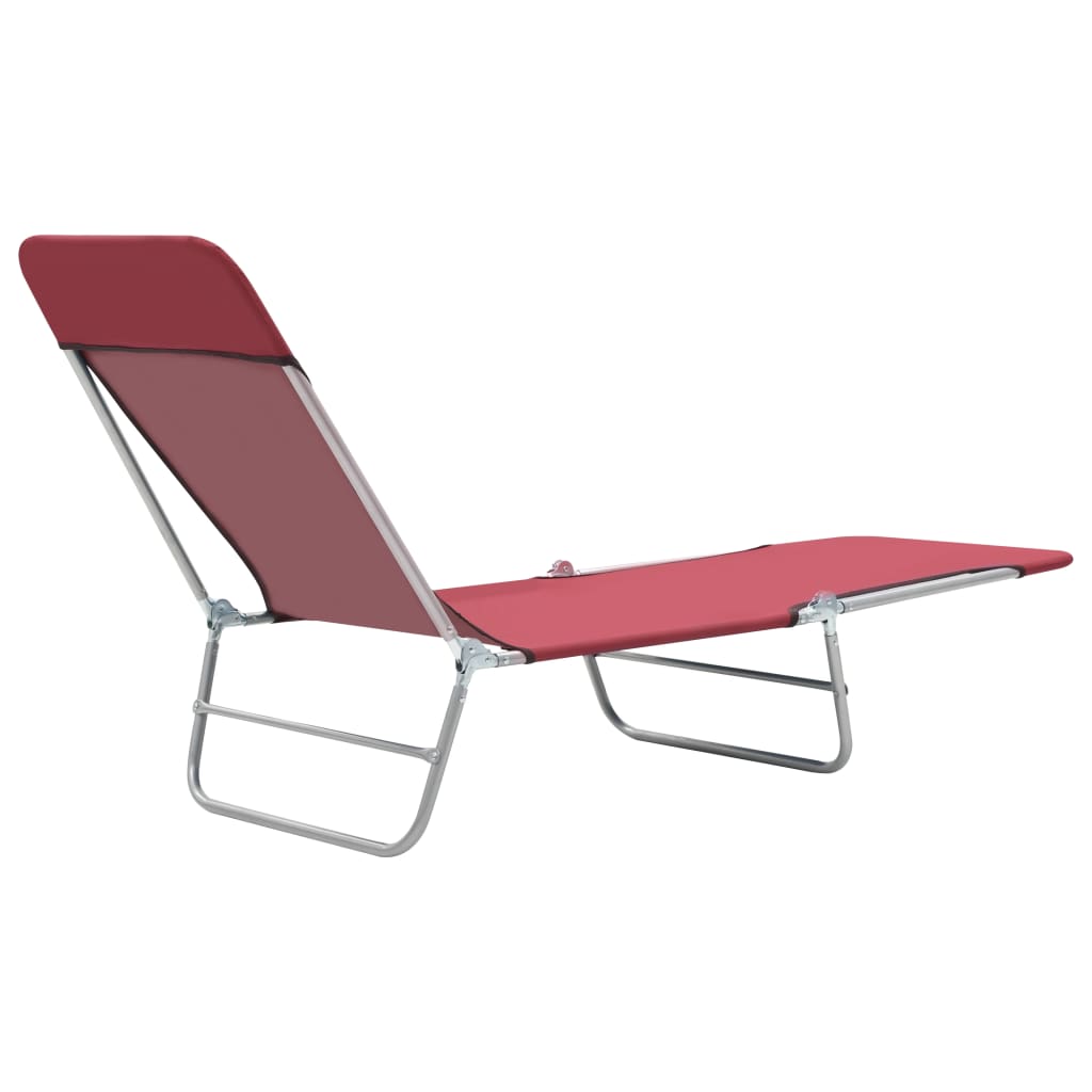 LOUNGER PILIBILI LOT DI 2 Transat in acciaio e tessuto rosso