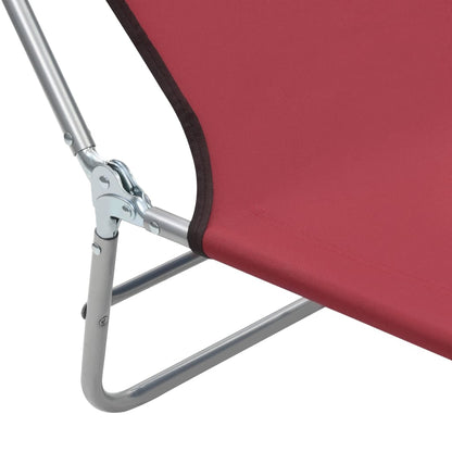 LOUNGER PILIBILI LOT DI 2 Transat in acciaio e tessuto rosso