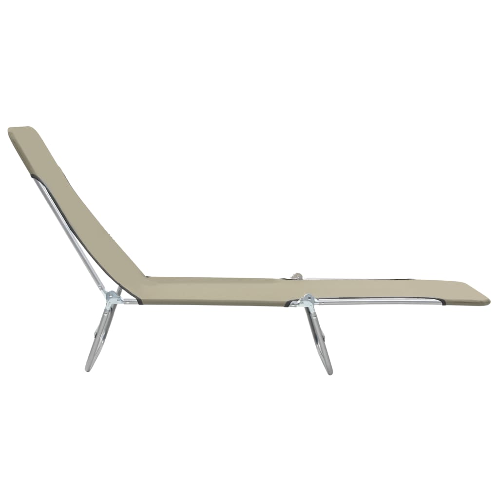 Chaises longues pliables lot de 2 transat Acier et tissu  Taupe