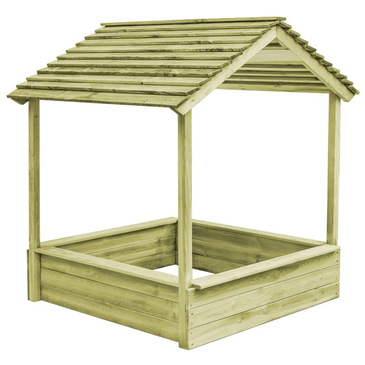 Casa al aire libre con Sandbox 128x120x145 cm Pin