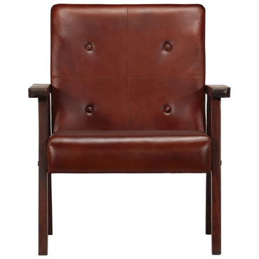 Fauteuil marron cuir véritable