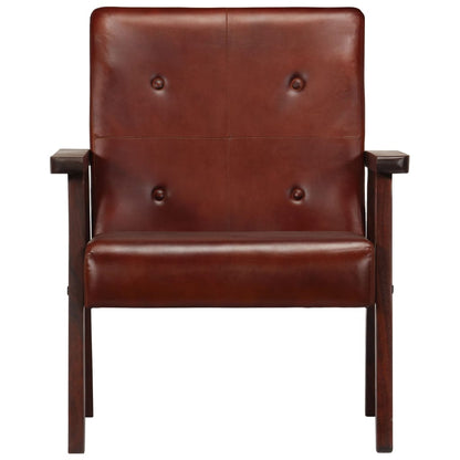 Fauteuil marron cuir véritable