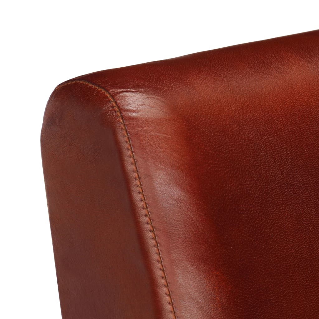 Fauteuil marron cuir véritable