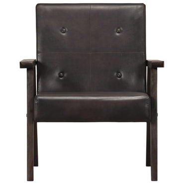 Fauteuil gris cuir véritable