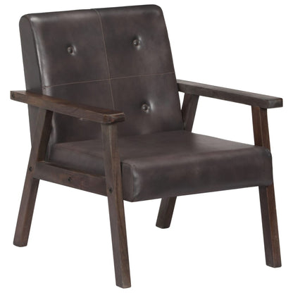 Fauteuil gris cuir véritable