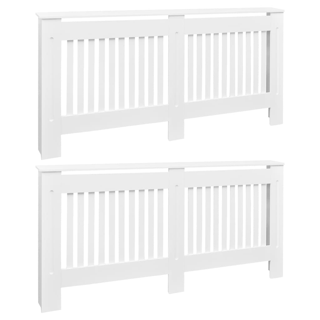 Cache-radiateurs 2 pcs Blanc MDF 172 cm