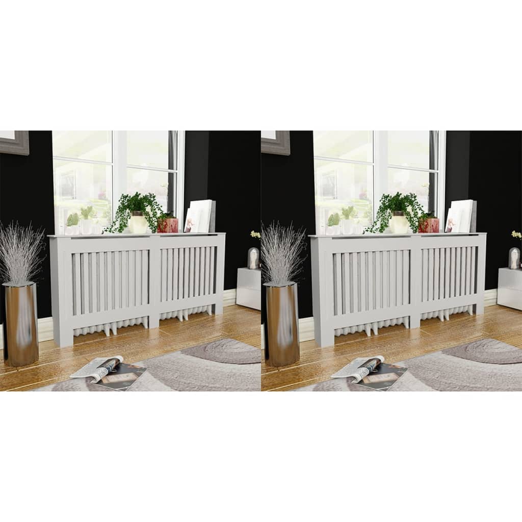 Cache-radiateurs 2 pcs Blanc MDF 172 cm