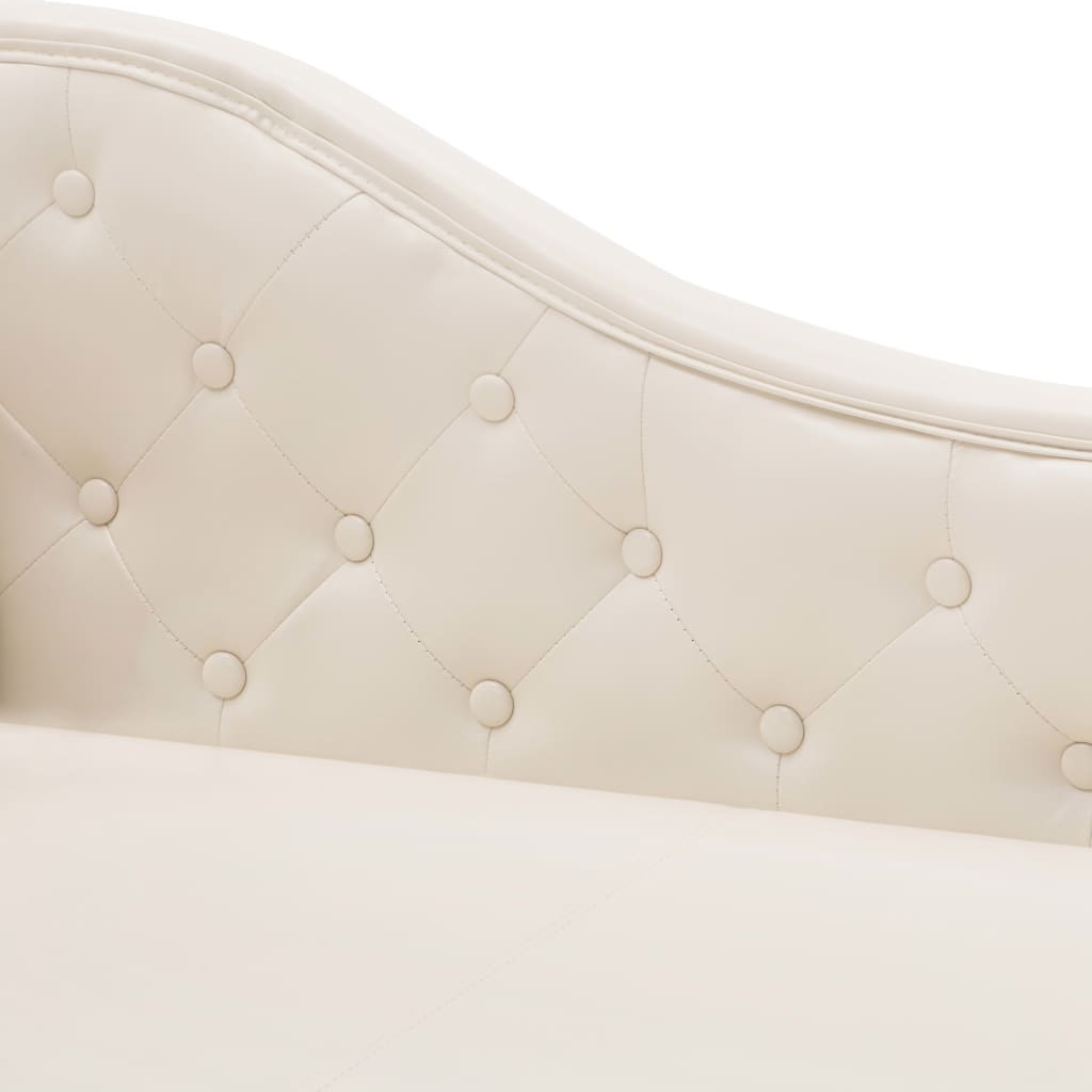 Chaise longue Blanc crème Similicuir