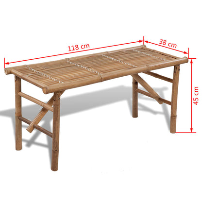 Banc de jardin pliable 118 cm Bambou