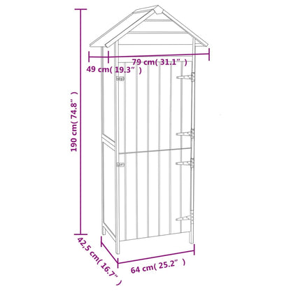 Armoire de rangement de jardin Marron 42,5x64x190 cm