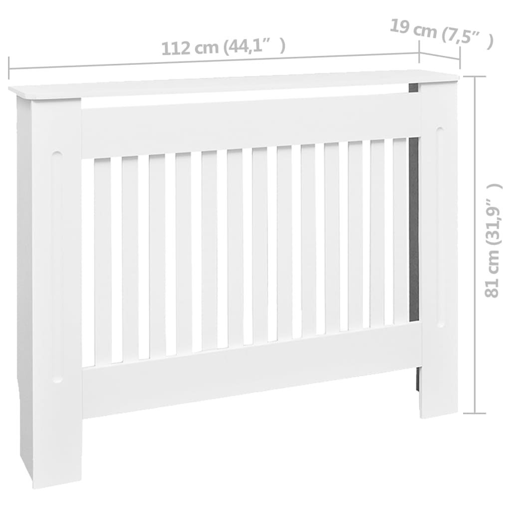 Cache-radiateur 112 cm MDF Blanc