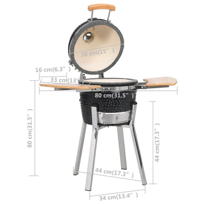 Kamado Barbecue à fumoir Céramique 81 cm