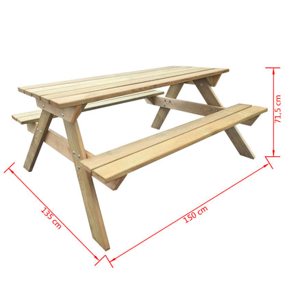 Mesa de picnic de madera