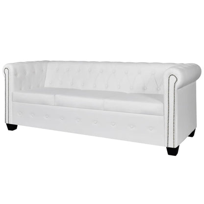 Canapé Chesterfield à 2 places et à 3 places blanc