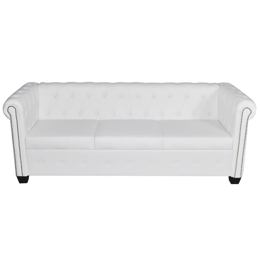 Canapé Chesterfield à 2 places et à 3 places blanc