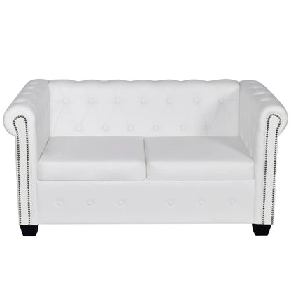 Canapé Chesterfield à 2 places et à 3 places blanc