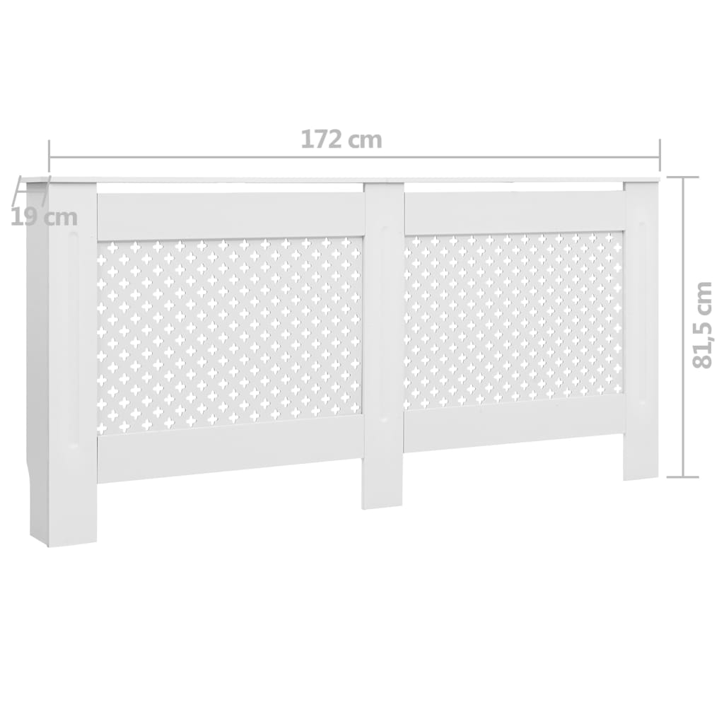 Tampa do radiador branco 172x19x81.5 cm mdf