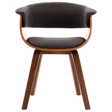 Curved wooden dining chair and fabric