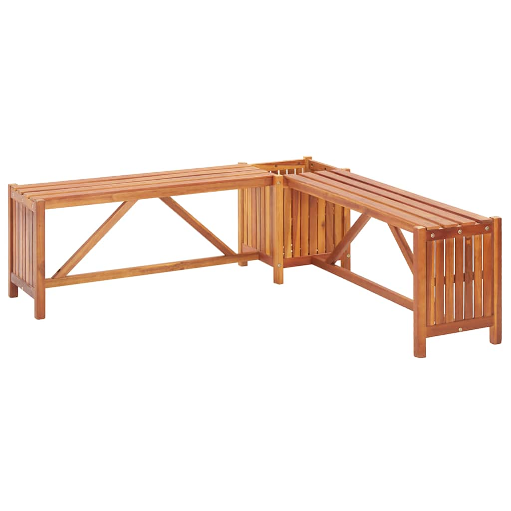 Garden bench and planter 117x117x40 cm Acacia solid wood