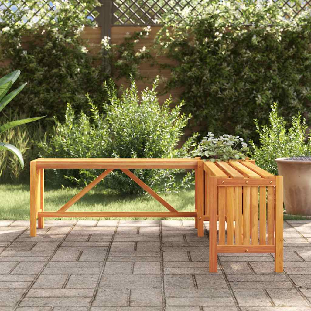 Garden bench and planter 117x117x40 cm Acacia solid wood