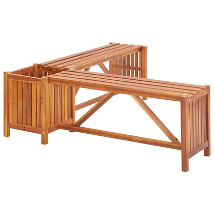 Garden bench and planter 117x117x40 cm Acacia solid wood