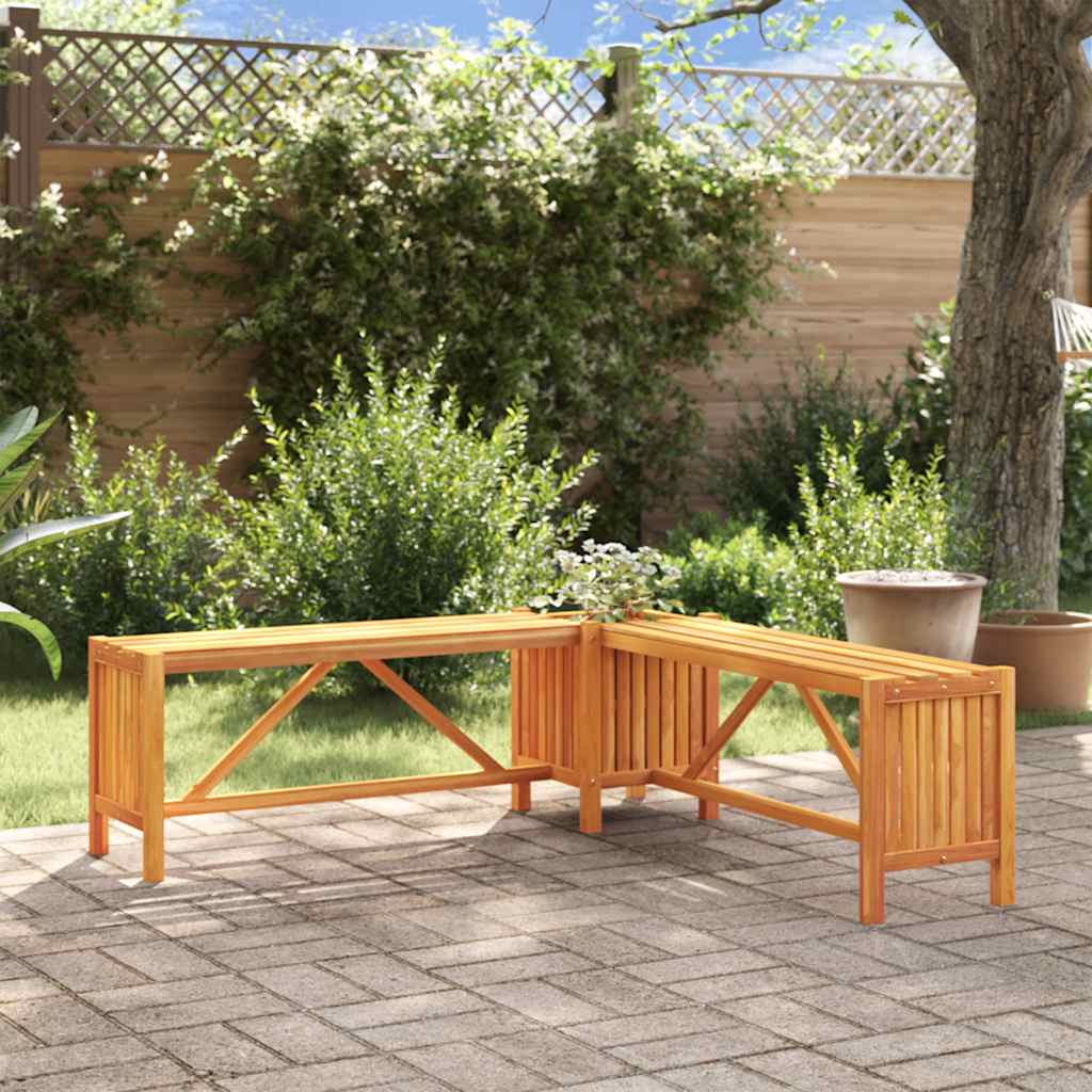 Garden bench and planter 117x117x40 cm Acacia solid wood