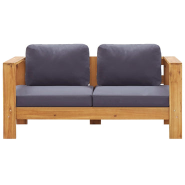 Garden bench with cushions 140 cm Acacia Wood Solid Gray