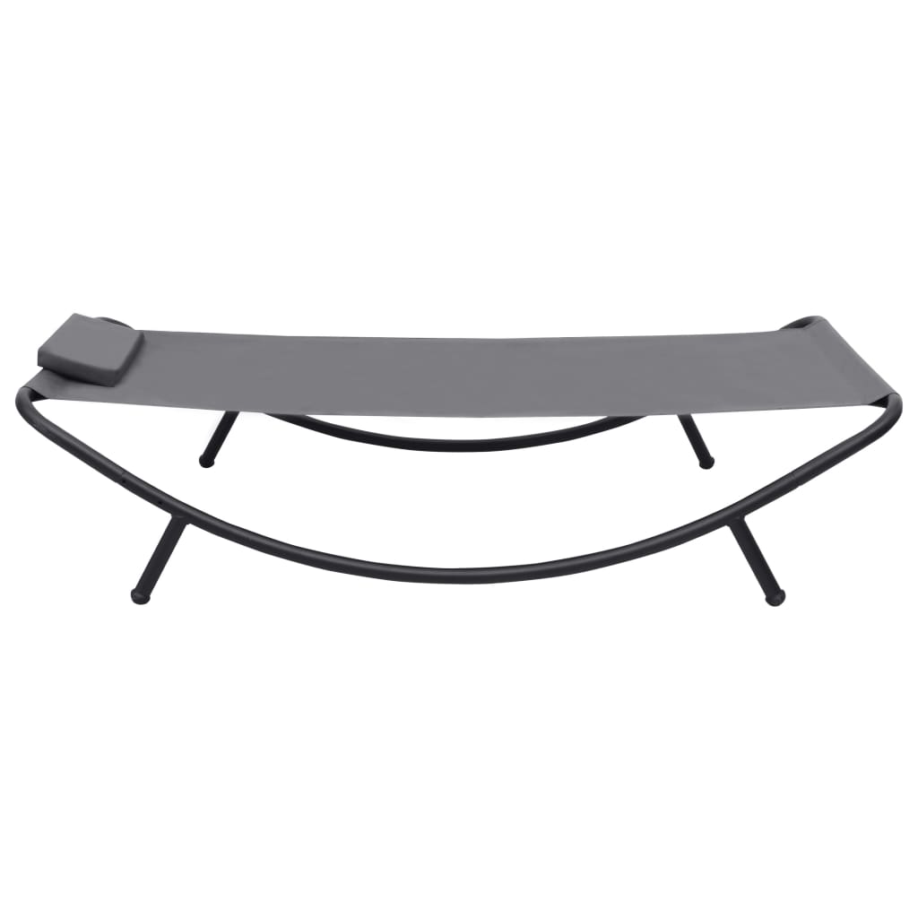 Gray garden bed 200x90 cm steel