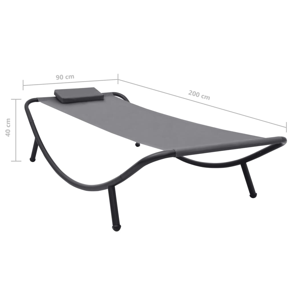 Gray garden bed 200x90 cm steel