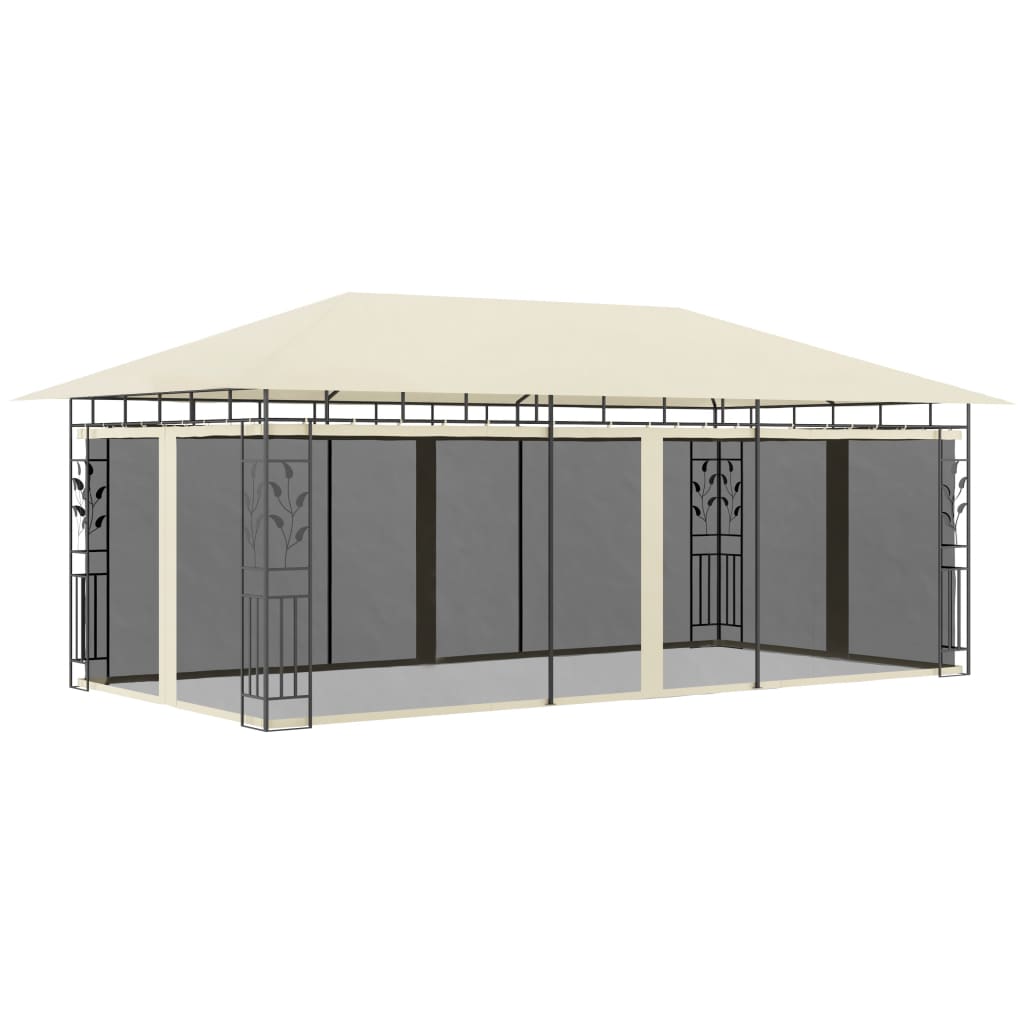 Pergola con 6x3x2,73 m Crema Mosquito Net