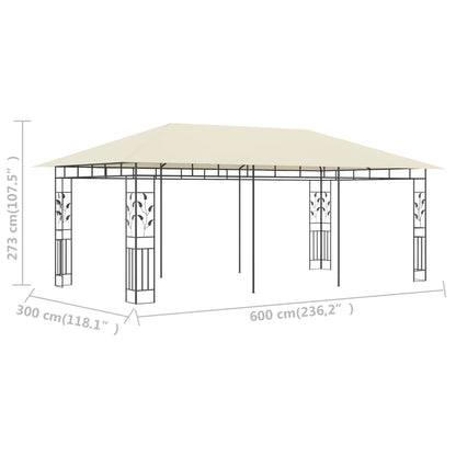 Pergola con 6x3x2,73 m Crema Mosquito Net